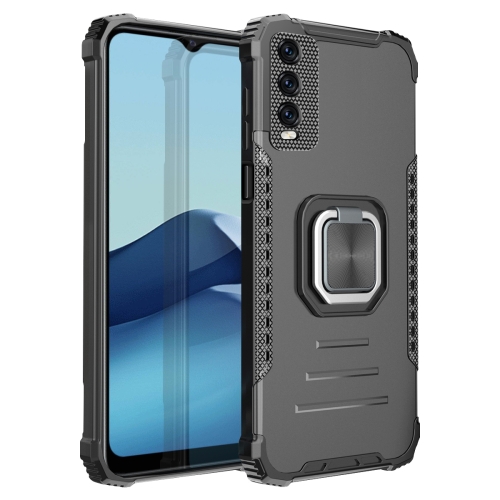 

For vivo Y20 / Y20i / Y20s / Y12a / Y12s Fierce Warrior Series Armor All-inclusive Shockproof Aluminum Alloy + TPU Protective Case with Ring Holder(Black)