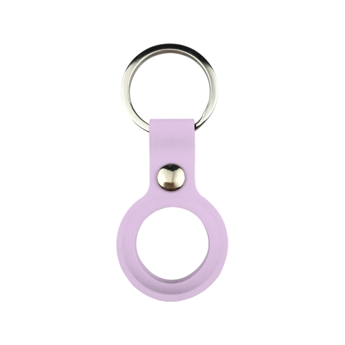 

Liquid Silicone Shockproof Protective Cover Soft Case with Keychain Ring For AirTag(Lavender Purple)