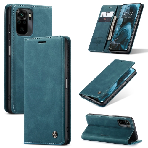 

For Xiaomi Redmi Note 10 4G / Note 10s CaseMe 013 Multifunctional Horizontal Flip Leather Case with Holder & Card Slot & Wallet(Blue)