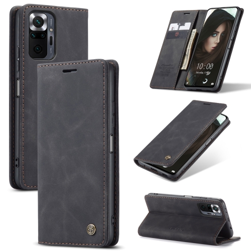For Xiaomi Redmi Note 10 Pro 4G / Note 10 Pro Max CaseMe 013 Multifunctional Horizontal Flip Leather Case with Holder & Card Slot & Wallet(Black) creative multi function wrench 8 in 1 tool convenient for carrying stainless steel tool combination card