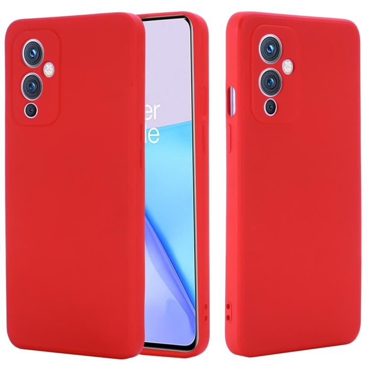 

For OnePlus 9 Solid Color Liquid Silicone Dropproof Full Coverage Protective Case(Red)
