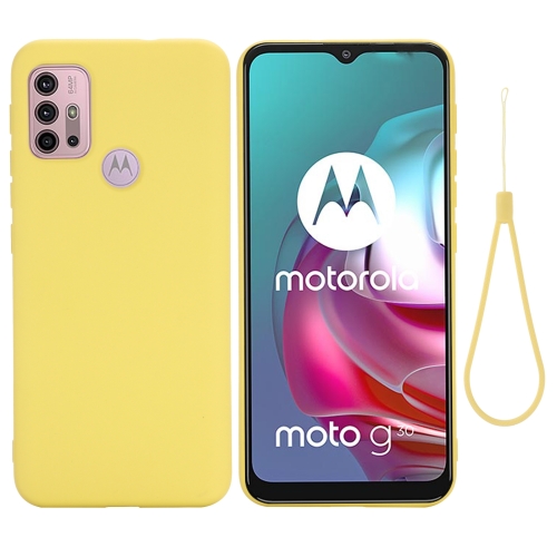 

For Motorola Moto G30 / G10 Solid Color Liquid Silicone Dropproof Full Coverage Protective Case(Yellow)