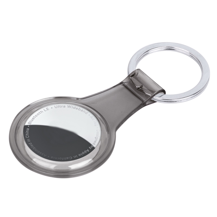 

Anti-scratch Clear TPU Shockproof Protective Cover Soft Case with Keychain Ring Loop For AirTag(Transparent Grey)