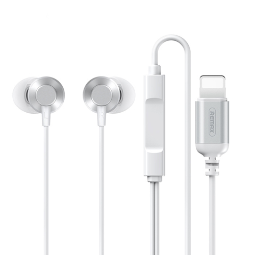 

Remax RM-512i 8 Pin Interface Wired Call Bluetooth Music Earphone, Support Wired Control, Cable Length: 1.2m(White)