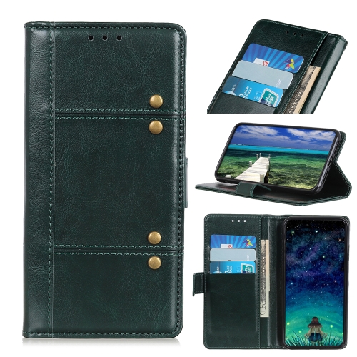 

For Samsung Galaxy S21 FE Peas Crazy Horse Texture Horizontal Flip Leather Case with Holder & Card Slots & Wallet(Green)