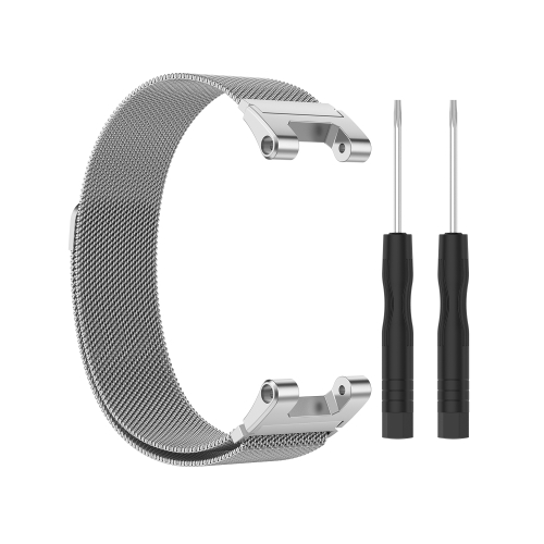 

For Amazfit T-Rex Pro / Amazfit T-Rex Milanese Magnetic Metal Replacement Strap Watchband(Silver)