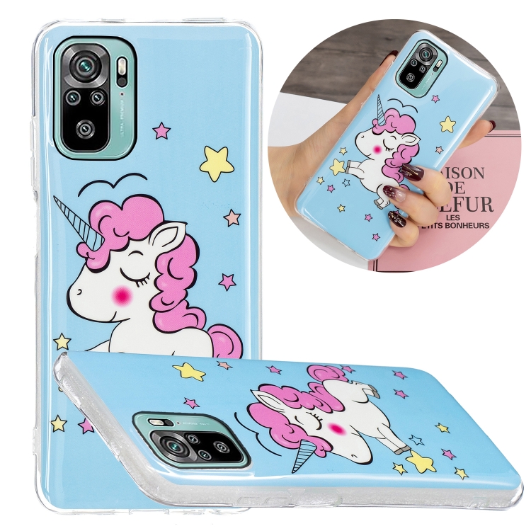 

For Xiaomi Redmi Note 10 4G Luminous TPU Protective Case(Star Unicorn)