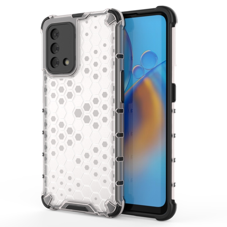 

For OPPO A74 4G Shockproof Honeycomb PC + TPU Case(White)