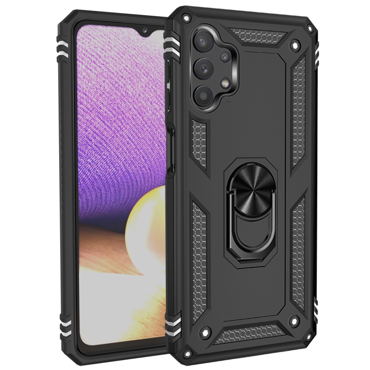 

For Samsung Galaxy A32 5G Shockproof TPU + PC Protective Case with 360 Degree Rotating Holder(Black)