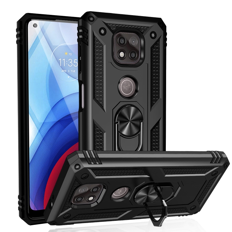 Funda Con Soporte Anillo Para Motorola Moto G Power (2022) | Protección Contra Golpes + Cristal Templado Incluido