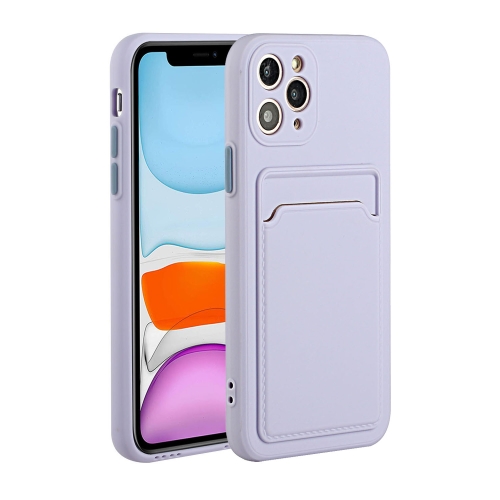 

Card Slot Design Shockproof TPU Protective Case For iPhone 11 Pro Max(Purple)