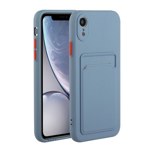 

For iPhone XR Card Slot Design Shockproof TPU Protective Case(Gray)