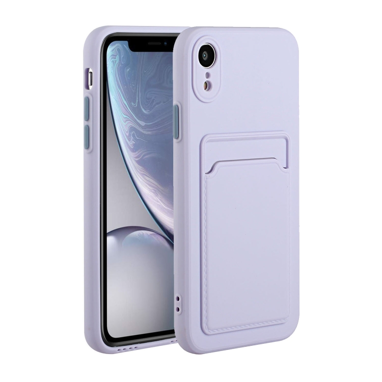 

For iPhone XR Card Slot Design Shockproof TPU Protective Case(Purple)