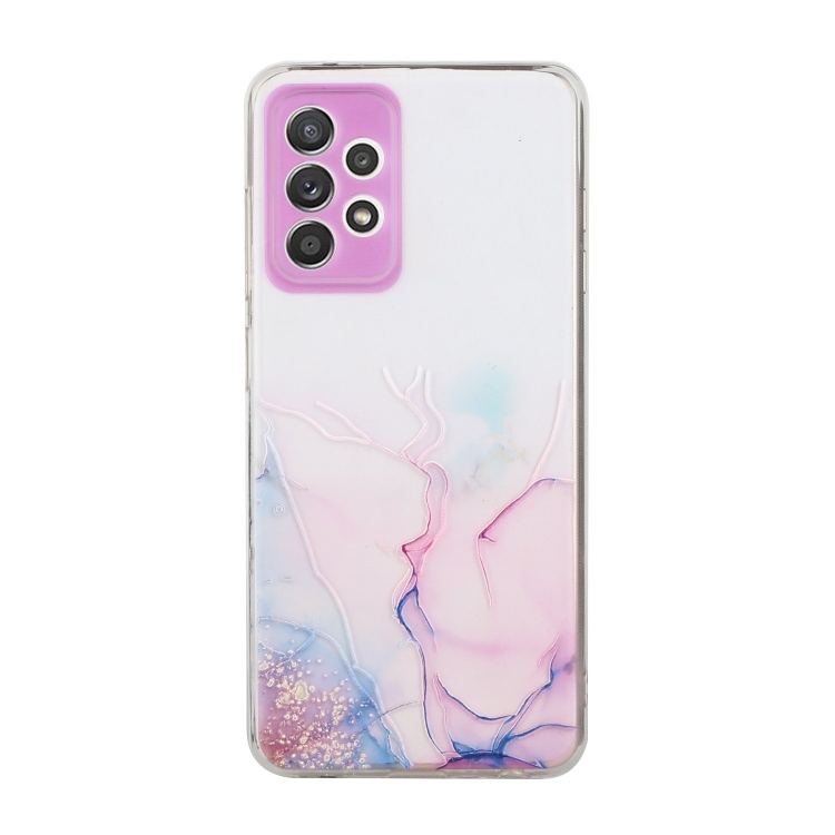 

For Samsung Galaxy A32 5G Hollow Marble Pattern TPU Precise Hole Protective Case(Pink)