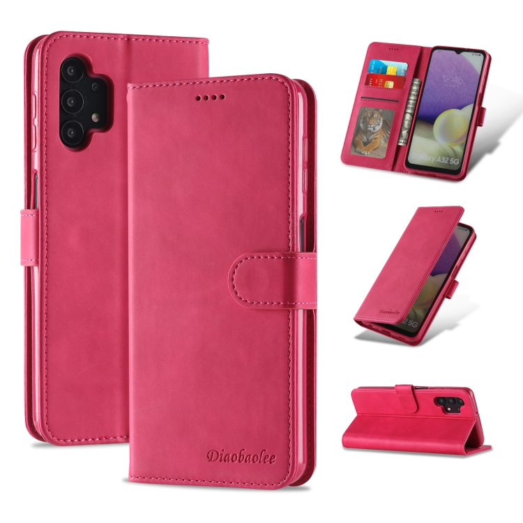 

For Samsung Galaxy A32 5G Diaobaolee Pure Fresh Texture Horizontal Flip Leather Case(Red)
