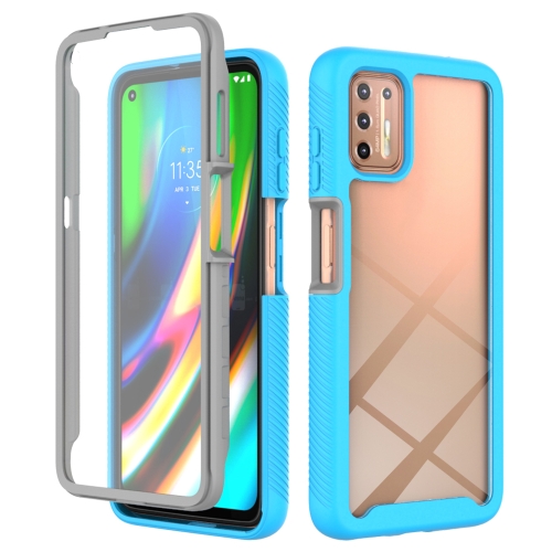 

For Motorola Moto G9 Plus(2021) Starry Sky Solid Color Series Shockproof PC + TPU Case with PET Film(Sky Blue)