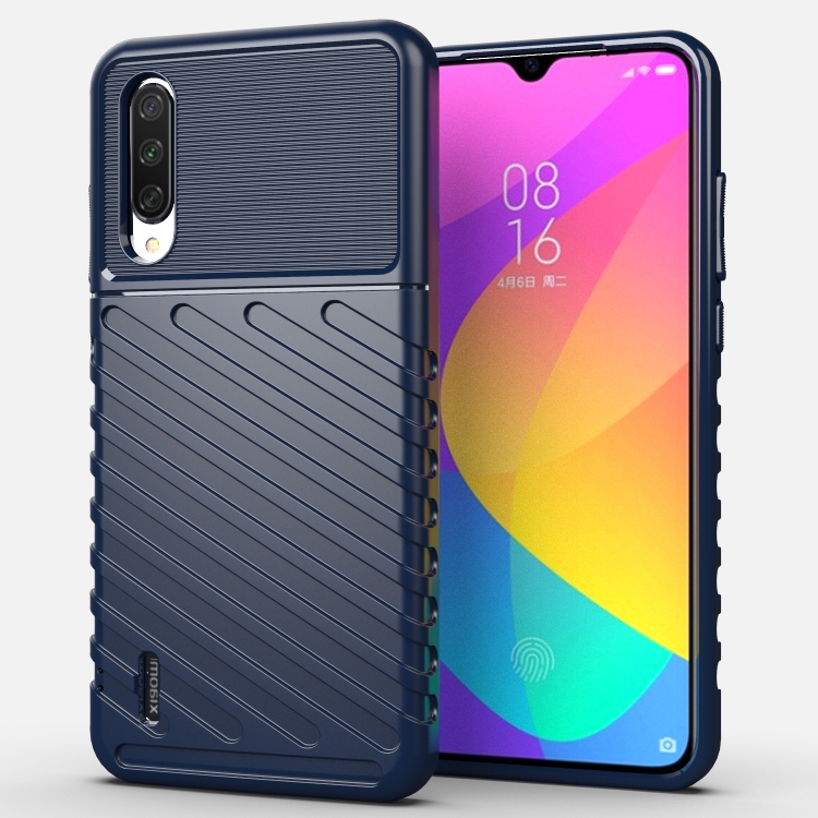 

For Xiaomi Mi 9 Lite Thunderbolt Shockproof TPU Soft Case(Dark Blue)
