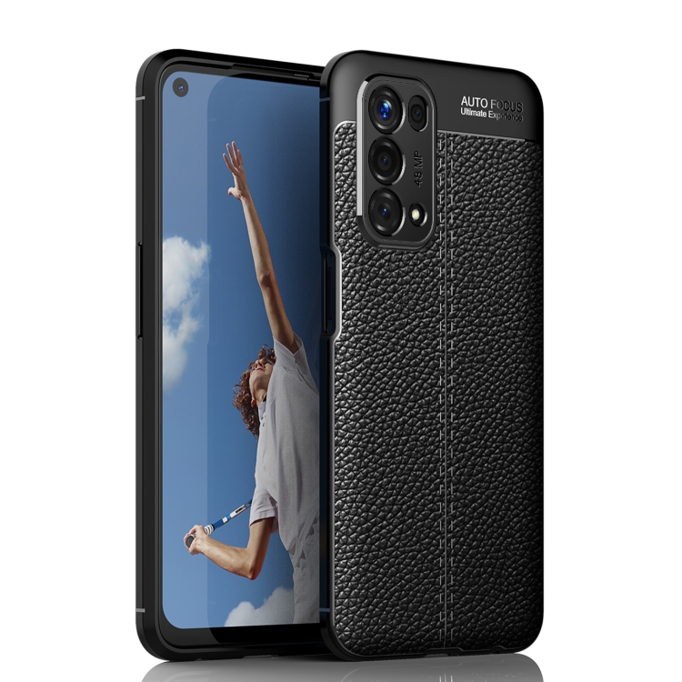 

For OPPO A74 5G Litchi Texture TPU Shockproof Case(Black)