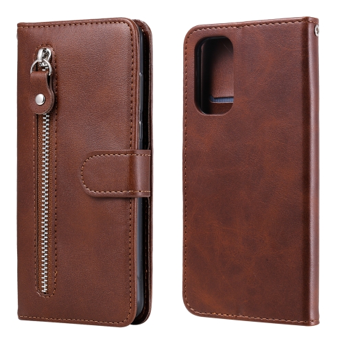 

For OPPO Reno5 / Find X3 Lite Fashion Calf Texture Zipper Horizontal Flip Leather Case with Stand & Card Slots & Wallet(Brown)