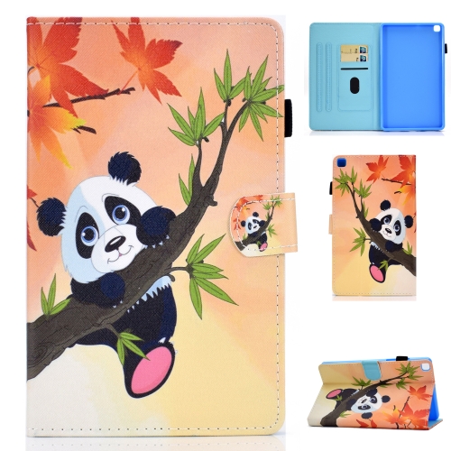 

For Samsung Galaxy Tab A7 Lite 8.7 inch (2021) SM-T220 / T225 Colored Drawing Stitching Horizontal Flip Leather Case, with Holder & Card Slots(Panda)