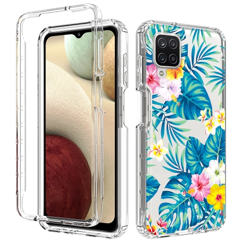 

For Samsung Galaxy A12 2 in 1 High Transparent Painted Shockproof PC + TPU Protective Case(Banana Leaf)