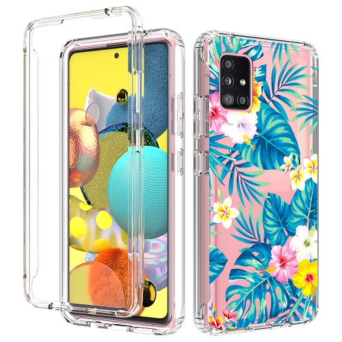 

For Samsung Galaxy A51 5G 2 in 1 High Transparent Painted Shockproof PC + TPU Protective Case(Banana Leaf)