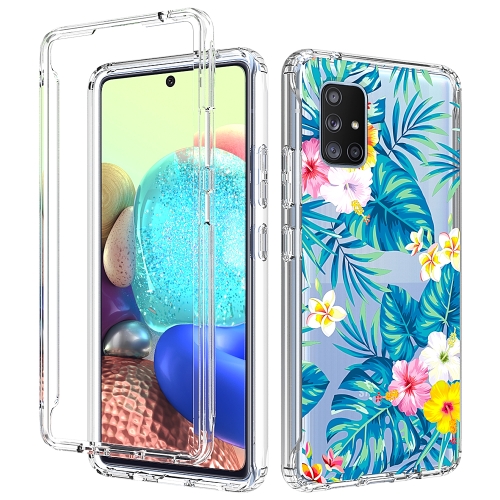 

For Samsung Galaxy A71 5G 2 in 1 High Transparent Painted Shockproof PC + TPU Protective Case(Banana Leaf)