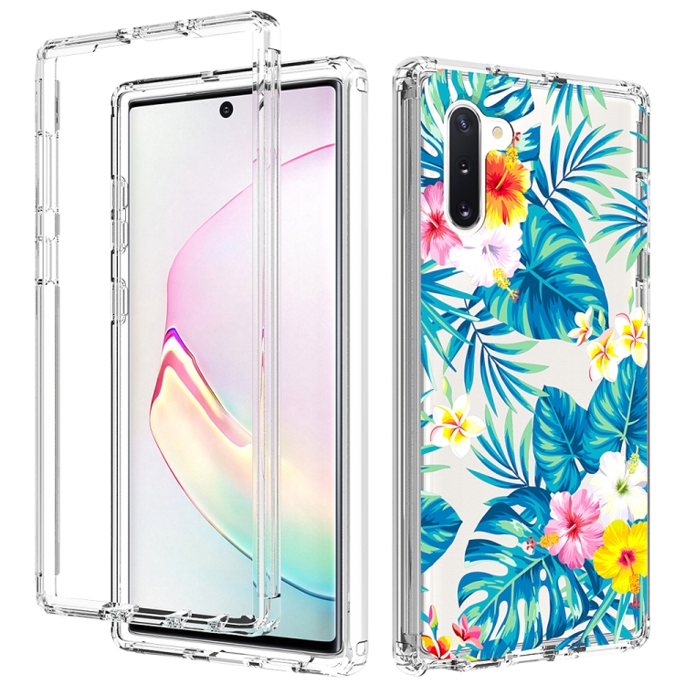 

For Samsung Galaxy Note 10 2 in 1 High Transparent Painted Shockproof PC + TPU Protective Case(Banana Leaf)