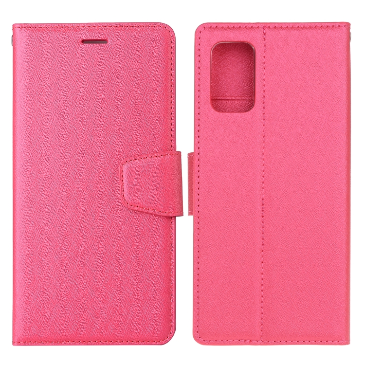 

For Samsung Galaxy A52 5G / 4G Silk Texture Horizontal Flip Leather Case with Holder & Card Slots & Wallet & Photo Frame(Rose Red)