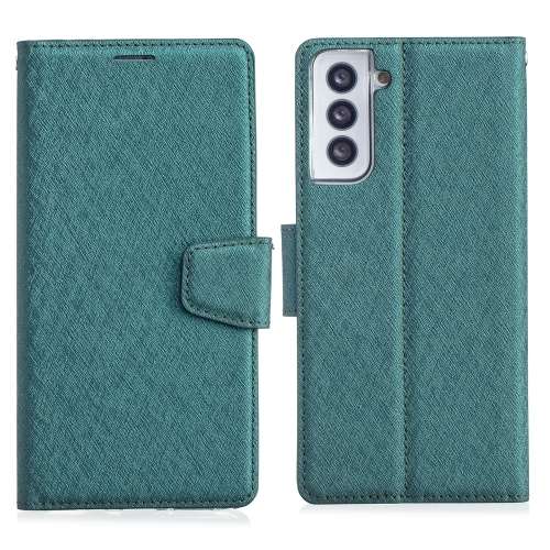 

For Samsung Galaxy S21 Ultra 5G Silk Texture Horizontal Flip Leather Case with Holder & Card Slots & Wallet & Photo Frame(Green)