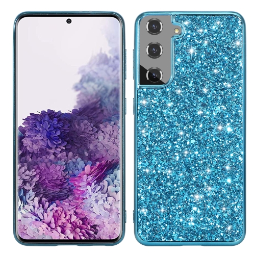 

For Samsung Galaxy S21 FE Glitter Powder Shockproof TPU Protective Case(Blue)