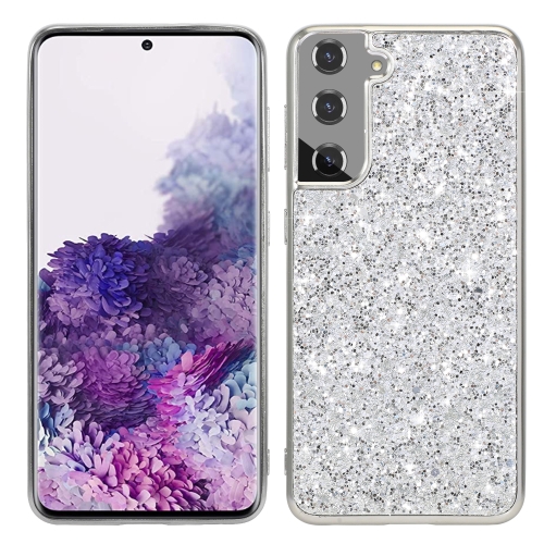 

For Samsung Galaxy S21 FE Glitter Powder Shockproof TPU Protective Case(Silver)