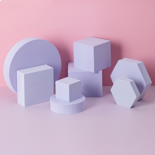 

8 in 1 Different Sizes Geometric Cube Solid Color Photography Photo Background Table Shooting Foam Props(Purple)