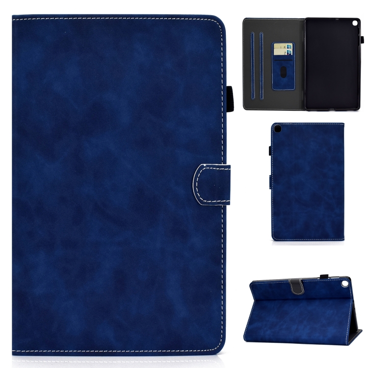 

For Samsung Galaxy Tab A7 Lite T220 Cowhide Texture Horizontal Flip Leather Case with Holder & Card Slots & Pen Slot(Blue)
