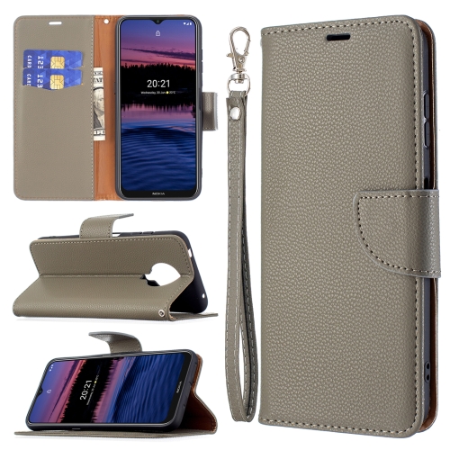 

For Nokia G20 / G10 Litchi Texture Pure Color Horizontal Flip Leather Case with Holder & Card Slots & Wallet & Lanyard(Grey)