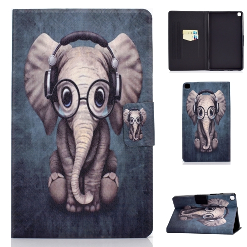 

For Samsung Galaxy Tab A7 Lite 8.7 (2021) T220 / T225 Voltage Texture Colored Drawing Horizontal Flip Leather Case, with Holder & Card Slots(Elephant)