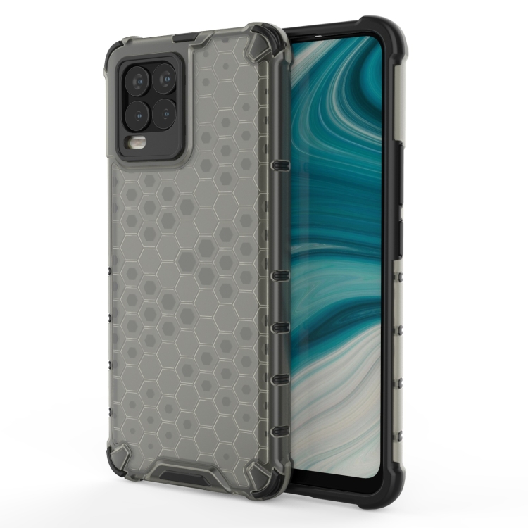 

For OPPO Realme 8 Shockproof Honeycomb PC + TPU Case(Black)