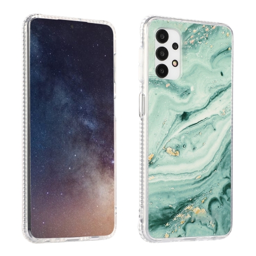 

For Samsung Galaxy A32 4G Gold Sands Dual-side IMD Marble Pattern Acrylic + TPU Shockproof Case(Sands Green)