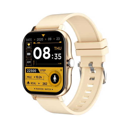 

GT20 1.69 inch TFT Screen IP67 Waterproof Smart Watch, Support Music Control / Bluetooth Call / Heart Rate Monitoring / Blood Pressure Monitoring, Style:Silicone Strap(Gold)