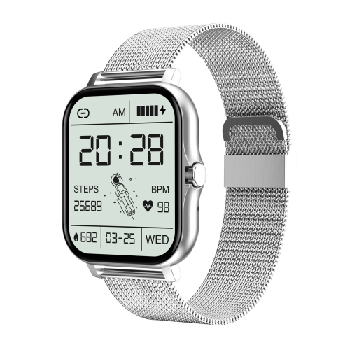 GT20 1.69 inch TFT Screen IP67 Waterproof Smart Watch, Support Music Control / Bluetooth Call / Heart Rate Monitoring / Blood Pressure Monitoring, Style:Steel Strap(Silver) 2in1 digital oscilloscope multimeter 2 8 inch ips color display 48msa s sampling rate 10mhz bandwidth 9999 counts true rms