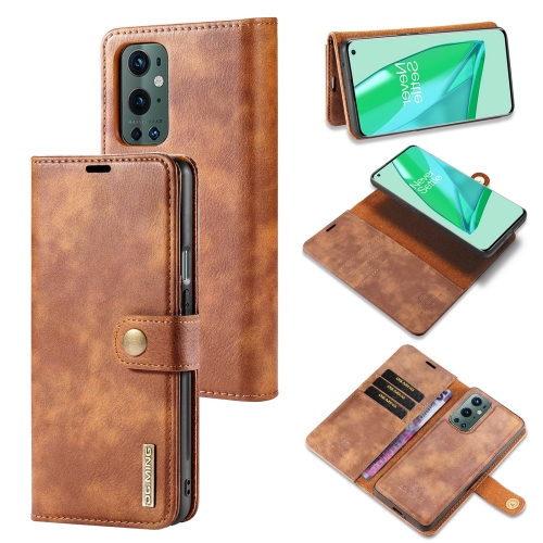 

For OnePlus 9 Pro DG.MING Crazy Horse Texture Flip Detachable Magnetic Leather Case with Holder & Card Slots & Wallet(Brown)