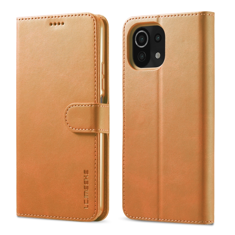 

For Xiaomi Mi 11 Lite LC.IMEEKE Calf Texture Horizontal Flip Leather Case, with Holder & Card Slots & Wallet(Brown)