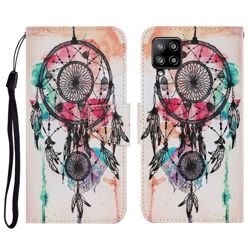 

For Samsung Galaxy A22 4G Coloured Drawing Pattern Horizontal Flip PU Leather Case with Holder & Card Slots & Wallet & Lanyard(Wind Chimes)