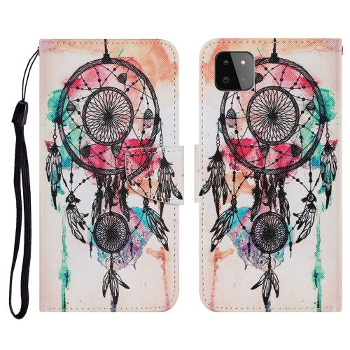 

For Samsung Galaxy A22 5G Coloured Drawing Pattern Horizontal Flip PU Leather Case with Holder & Card Slots & Wallet & Lanyard(Wind Chimes)