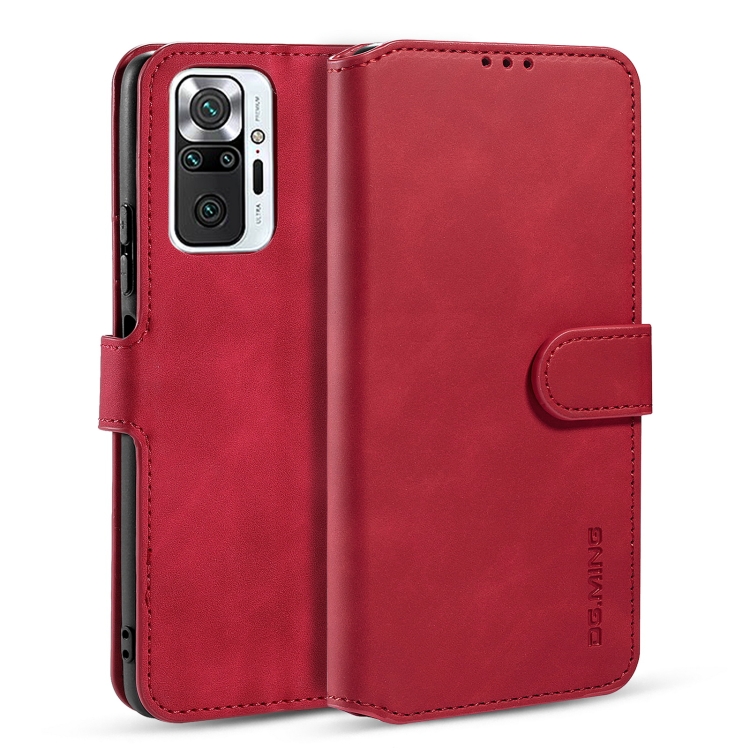

For Xiaomi Redmi Note 10 Pro DG.MING Retro Oil Side Horizontal Flip Leather Case with Holder & Card Slots & Wallet(Red)