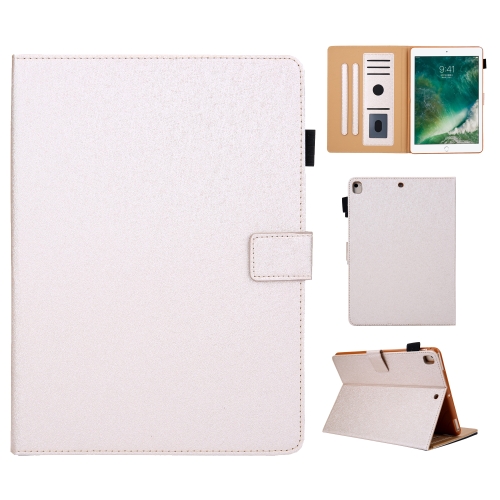 

Hair Silky Texture Solid Color Horizontal Flip Leather Case with Holder & Card Slots & Photo Frame & Anti-Skid Strip For iPad 9.7 2018 / 2017(Gold)