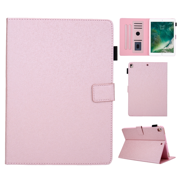 

Hair Silky Texture Solid Color Horizontal Flip Leather Case with Holder & Card Slots & Photo Frame & Anti-Skid Strip For iPad 9.7 2018 / 2017(Rose Gold)