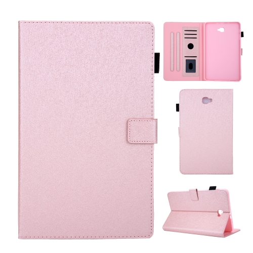 

Hair Silky Texture Solid Color Horizontal Flip Leather Case with Holder & Card Slots & Photo Frame & Anti-Skid Strip For Samsung Galaxy Tab A 10.1 / T580(Rose Gold)