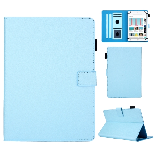 

Hair Silky Texture Solid Color Horizontal Flip Leather Case with Holder & Card Slots & Photo Frame & Anti-Skid Strip, Specification:10 inch(Blue)