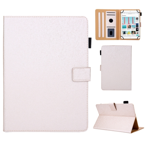

Hair Silky Texture Solid Color Horizontal Flip Leather Case with Holder & Card Slots & Photo Frame & Anti-Skid Strip, Specification:10 inch(Gold)